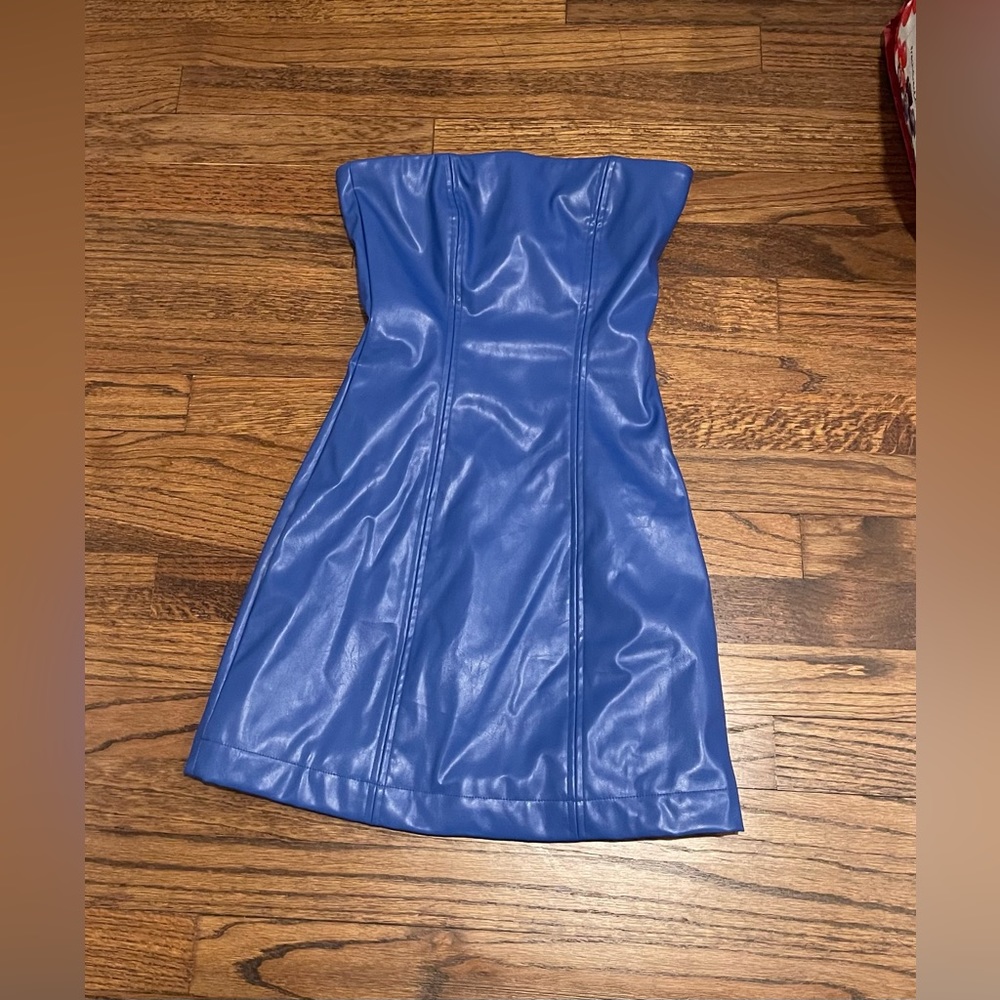 Polly Hailey Strapless Mini Dress Electric blue